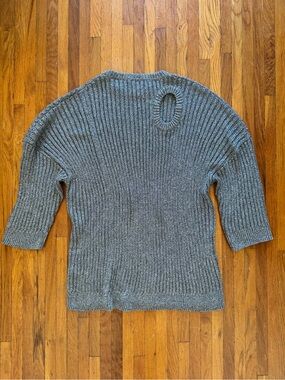 Raf Simons metallic Silver Ribbed Oversized Sweater or  Dress